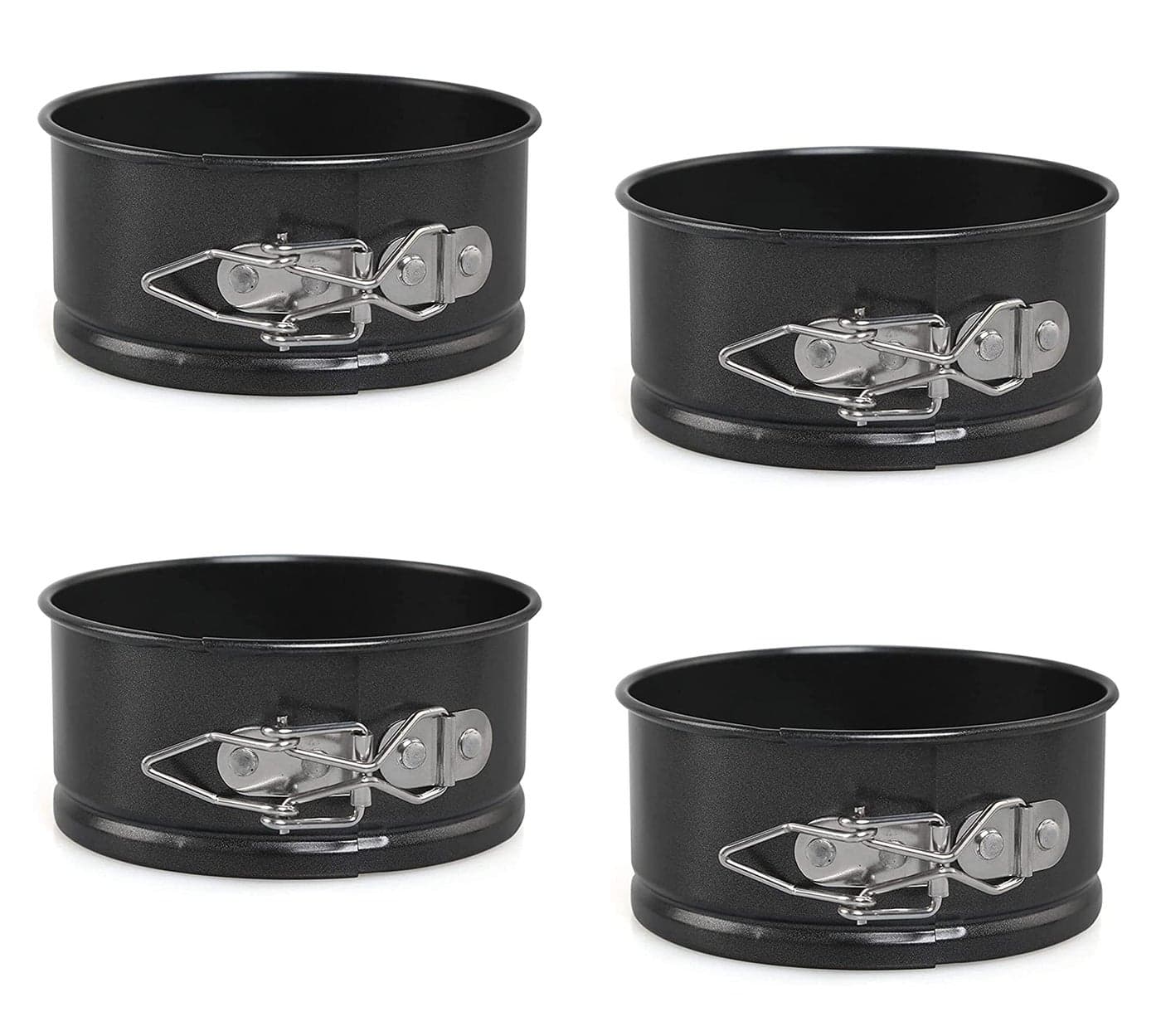 xocome Mini Cake Tins Round Set 4 Inch Springform Cake Pan with Removable Bottom NonStick Coating for Cheesecakes Pie and Quiches 4 Pieces
