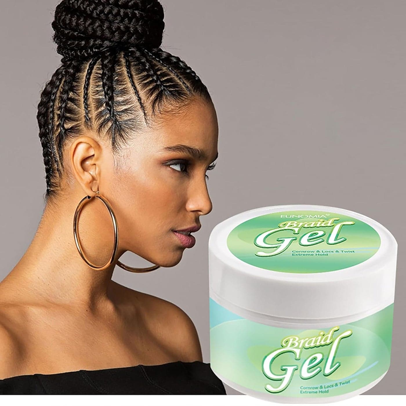 Braid Gel for Defining Curls Twist and Lock Edge Control with Extreme Hold No White Residue Reduces Frizz for Twists Locs Cornrows Wavy Kinky Hair 250ml