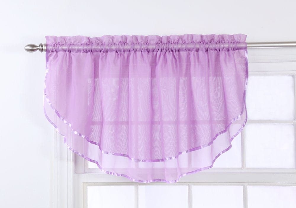 Stylemaster Elegance Sheer Voile Ascot Valance 60 x 24 Lilac 60 x 24 Ascot Valance