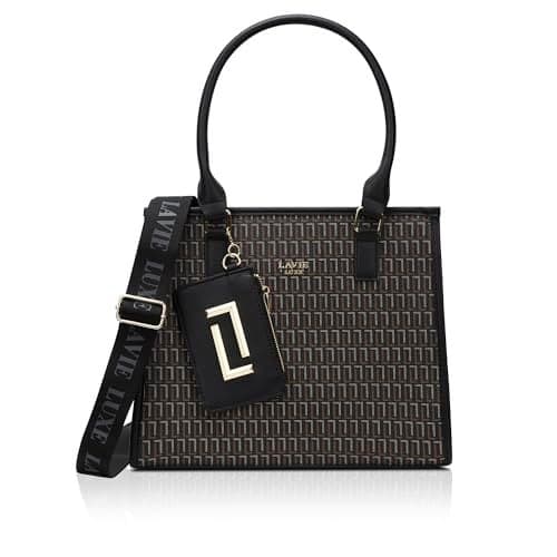 Lavie Luxe Women's Mono Quad25 Handbag | Fits Upto 10 Inch Laptop | Handbag for Work | Ladies purse | Stylish Shoulder Bag | Gift for Women