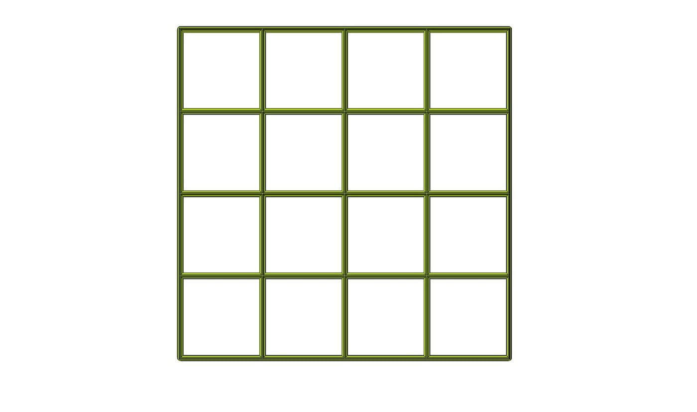 2" Squares x 16 Multi Cookie Cutter (8.3”x8.3”)