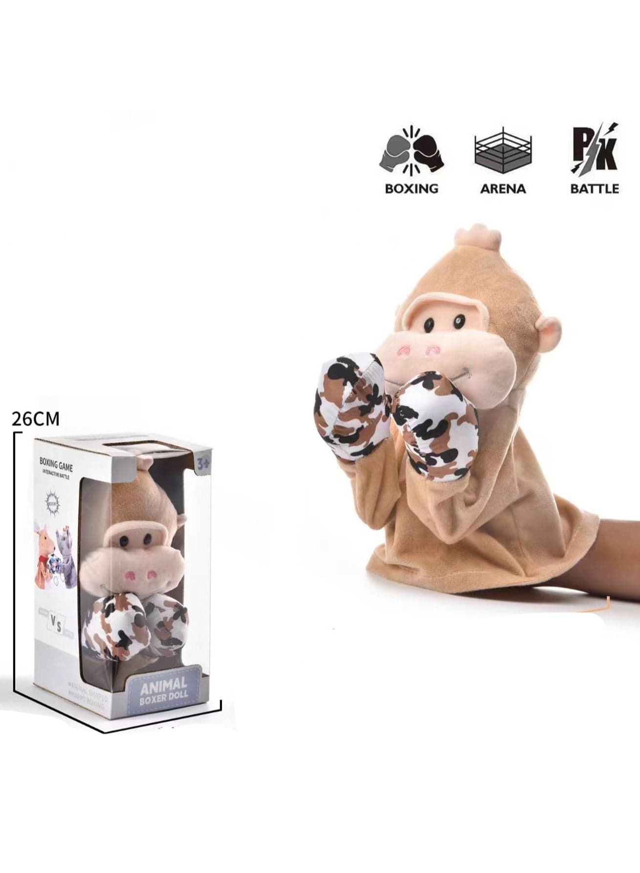 New And Unique Interactive Hand Puppet Toys, Glove Performance Puppets, Voice-Making Finger Puppets (Boxing Monkey)