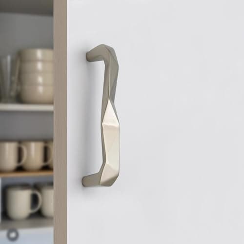 RAB Handle Zinc Kitchen and Office Drawer/Cabinet/Door/Wardrobe Handle (Code:- Hand Zigzag, Finish:- Satin, Size:- 96mm, Pack of 1 PCS)