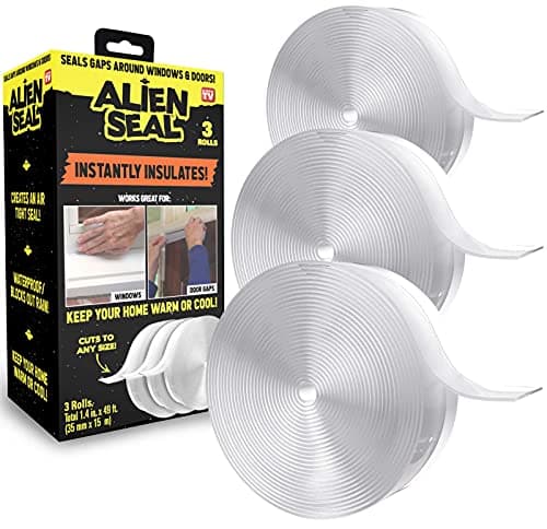 Alien Draft Seal Set of 49 Feet Anti-Draft Adhesive and Flexible Flap to Seal Gaps Around Doors and Windows As Seen On TV