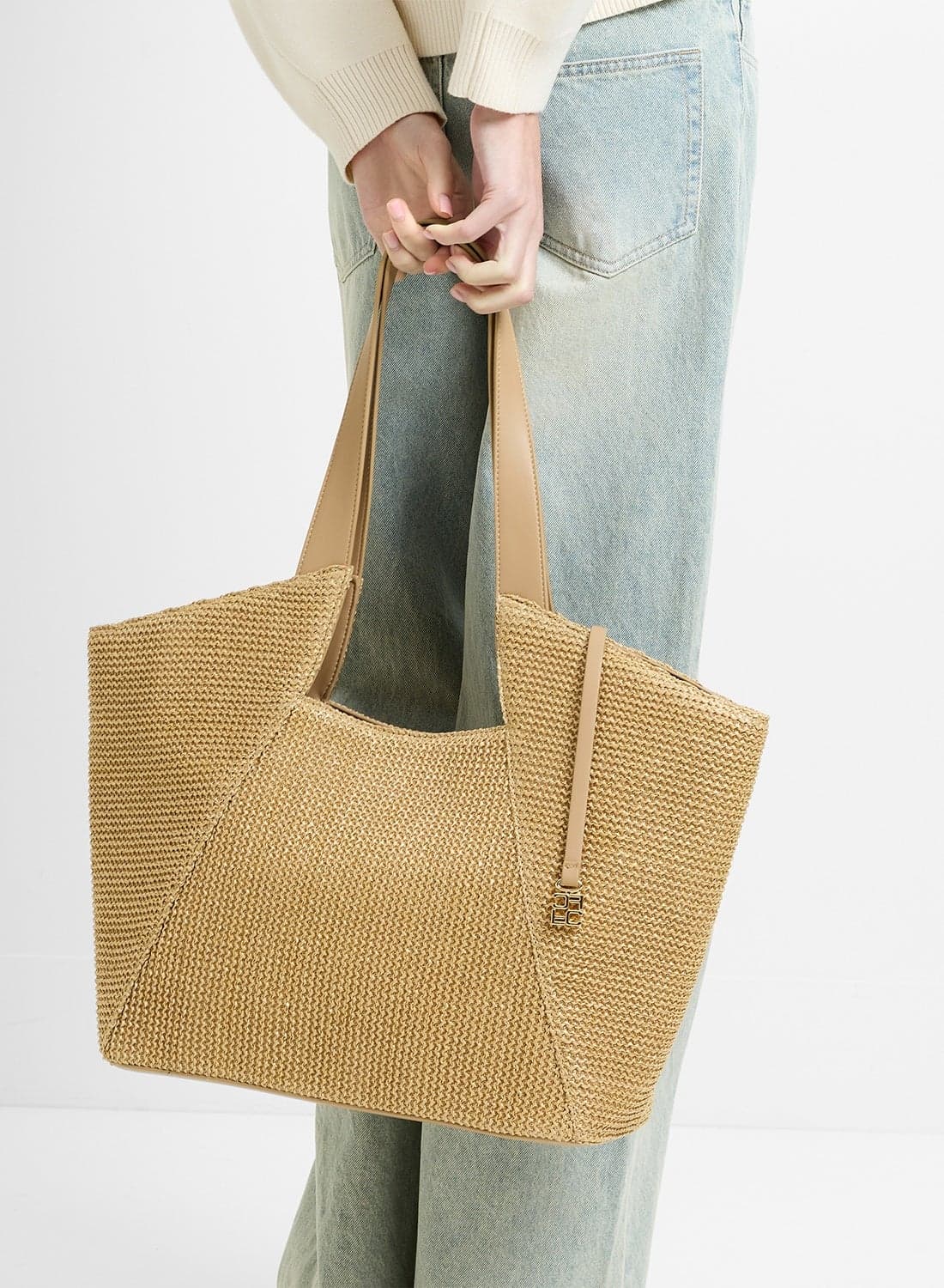 Women Beige Sola Tote Bag