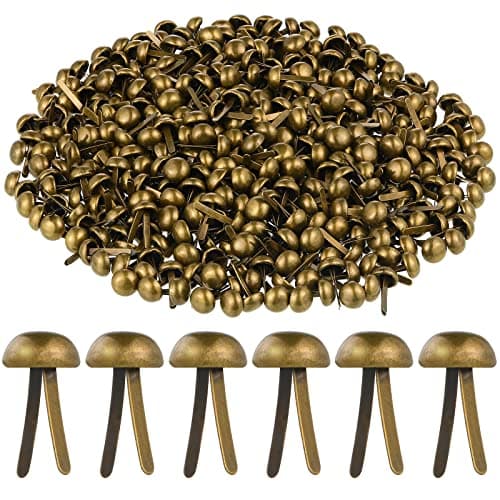 Hotop 500 Pcs Brads for Paper Crafts Metal Round Brass Paper Fasteners for Craft Art Crafting School DIY Supplies03 x 06 InchBronze
