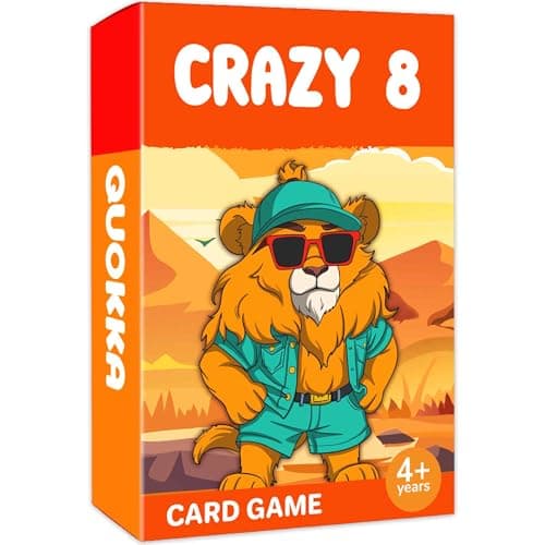 QUOKKA Crazy 8 Card Games for Kids Ages 48 Fun Family Game with Cute Animals Perfect for Travel Playdates Family Time Educational Engaging Playing Cards for Kids Easy to Learn Fast to Play