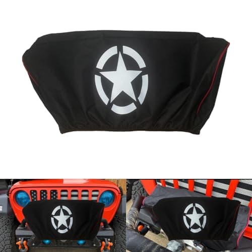 Winch Cover Waterproof and snowproof Heavy Duty 600D Breathable Oxford Fabric DustProof Winch Protection Cover Compatible with Most 850017500 Lbs Electric Winches for JK accessories etc