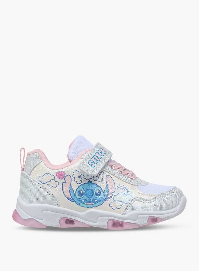 Stitch Print Light-Up School Sneakers With Hook And Loop Closure — 30 EU