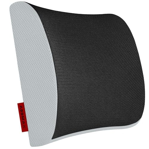 ADDMAX Orthopedic Back Rest Memory Foam Cushion Back Rest Support Pillow Lumbar Support Pillow Improves Posture While Sitting Ideal Back Pillow for Computer/Office Chair/Car Seat(COVER COLOR MAY VARY)