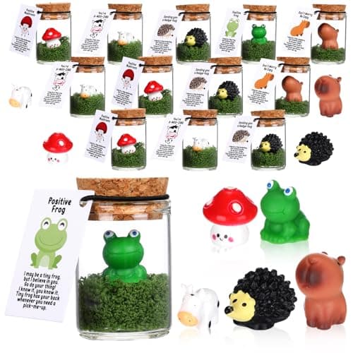 Fumete 35 Set Employee Appreciation Gifts Bulk Thank You Gift for Coworker Staff Teacher Nurse Social Worker Volunteer Desk Pet Positive Resin Animal Pun Note Card Team Office Party Favor Farm