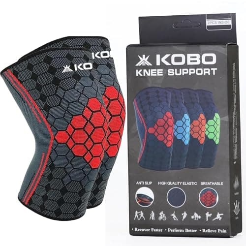 Kobo Nylon Knee Caps for Women&Men Knee Support Knee Cap for Men Knee Pain Knee Support for Women Knee Brace for Knee Pain Relief Products Knee Guard/Knee Belt/Knee Pads for Women Red/M (Imported)