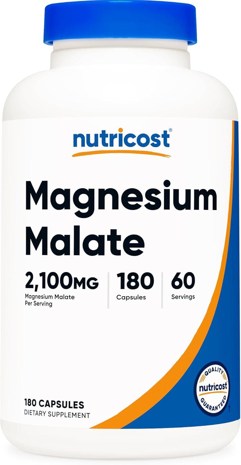 Nutricost Magnesium Malate 2100mg 180 Capsules Vegetarian NonGMO Gluten Free