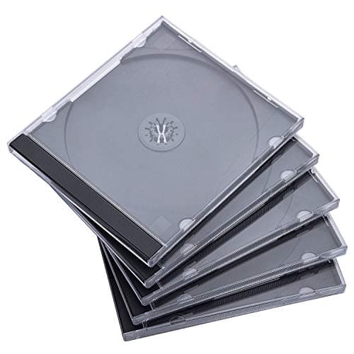 Maxtek 104 mm Standard Single Clear CD Jewel Case with Assembled Black Tray 25 Pack