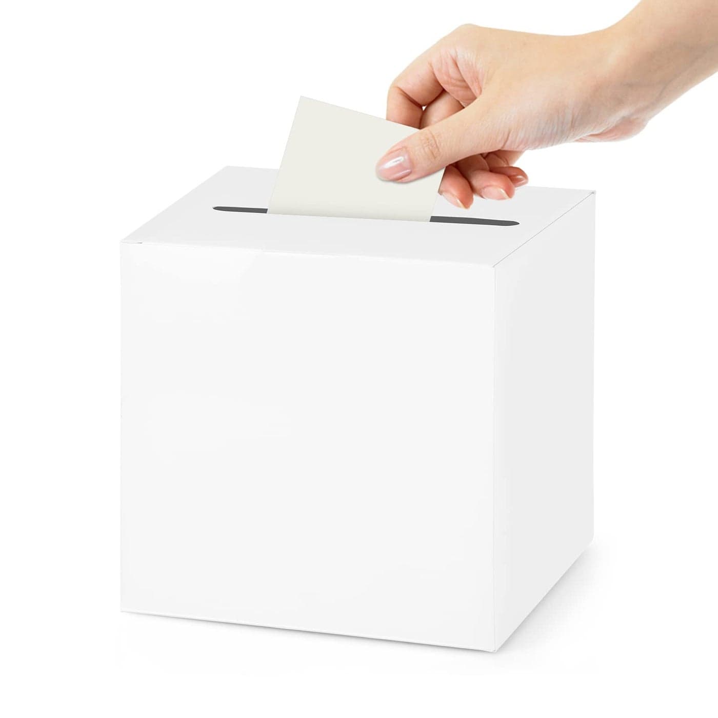 Fowecelt White Card Box Wedding Favors Post Box Cardboard Card Receiving Money Box for Wedding Reception Anniversary Birthday Graduation Table Centerpiece Decorations