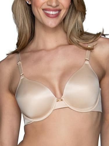 Vanity Fair Womens Full Coverage Beauty Back Smoothing Bra, 4-way Stretch Fabric, Lightly Lined Cups Up To Dd Bra, Underwire - Beige, 40D US