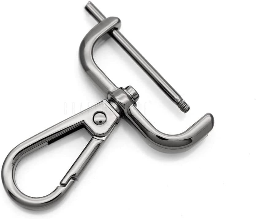 CRAFTMEMORE 2pcs Detachable Snap Hook Swivel Clasp wScrew Bar VT493 Bag Strap Hardware Replacement 1 12 Inch Gunmetal