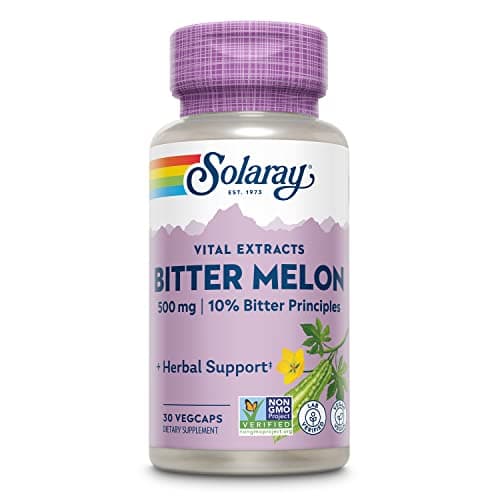 SOLARAY Bitter Melon Fruit Extract Guaranteed to Contain 50 mg 10 Bitter Principles Including Charantin Vegan 30 Servings 30 VegCaps