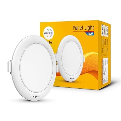 wipro Metal Garnet 8W Round LED Alpha Panel | Neutral White (4000K) | Recessed Down Light for False Ceiling | Cutout - 110mm | Pack of 1