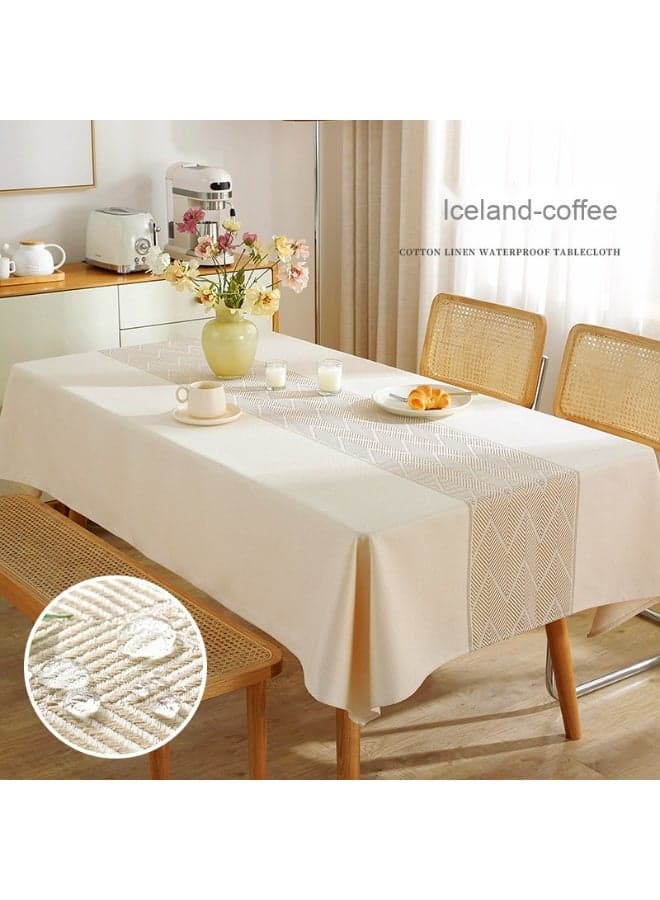 Thickened Imitation Cotton Linen Table Cloth, Waterproof And Oil-proof Outdoor Table Cloth, Kitchen Banquet Rectangular Table Cloth