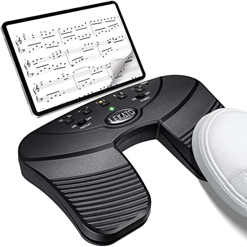 LEKATO Wireless Bluetooth Page Turner Pedal Music Page Turner Pedal for Ipad,Tablets Android IOS Phones Rechargeable Foot Pedal Silent Page Turner Ipad for Hands-Free