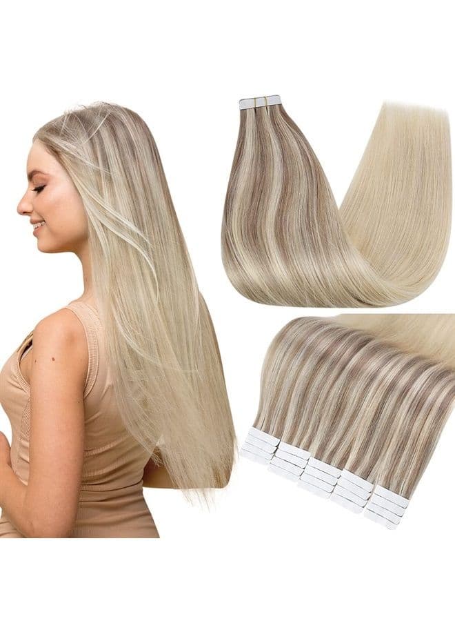 Pu Tape Hair Extensions 20 Inch Brazilian Remy Human Tape in Hair Extensions 18-22-60 Balayage Silky Straight Remy Hair 50 Grams Seamless Human Hair Extensions Tape Ins