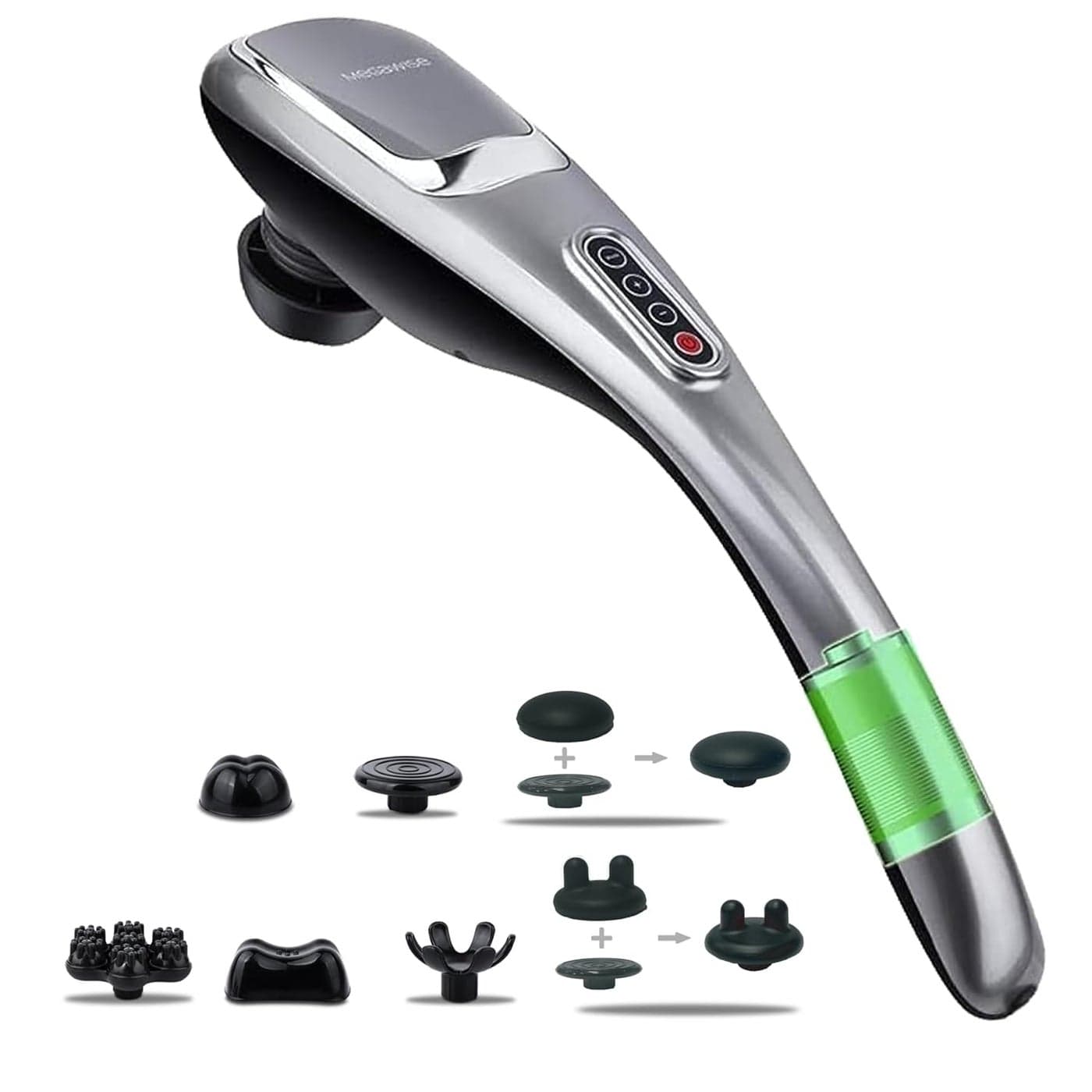 MEGAWISE Handheld Back Massager Silver