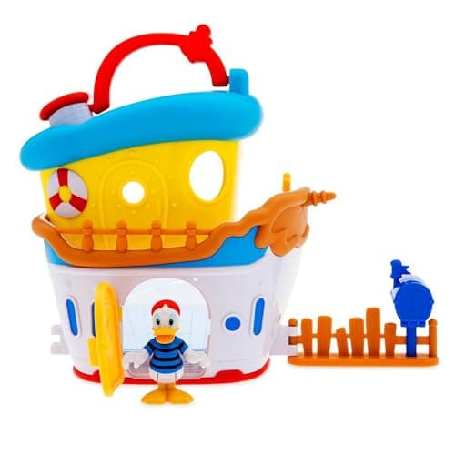 Disney Store Official Donald Duck House Boat Play Set Interactive Playhouse Junior Toys Poseable Donald 12Piece Set Perfect for Toddlers