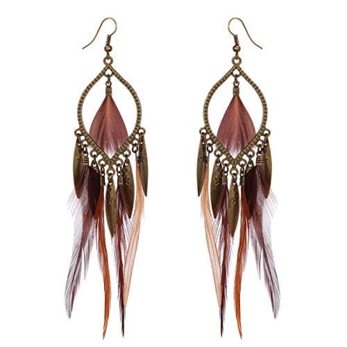 FXmimior Fashion Women Vintage Bohe Feather Earrings for Christmas Xmas Jewelry Women