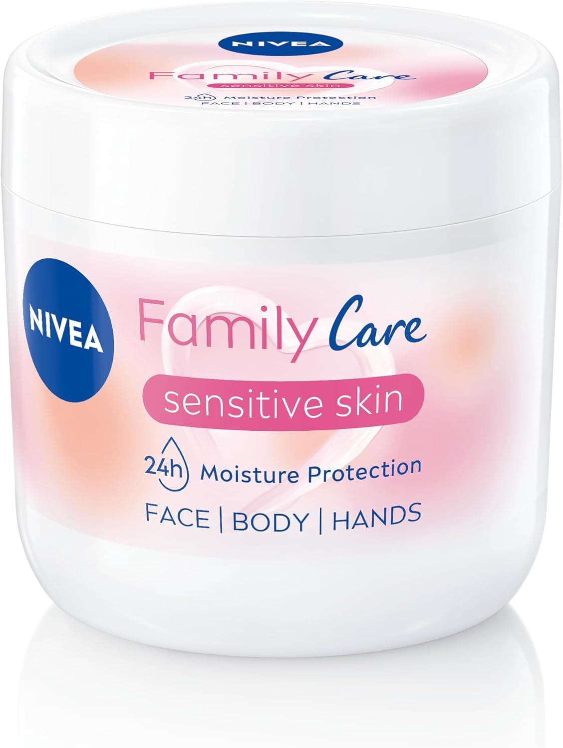 NIVEA Almond Family Care Sensitive Moisturising Cream Body Cream for Dry Skin Sensitive Skin Moisturiser with Natural Almond Oil Suitable for the Whole Family 450 ml Pack of 1