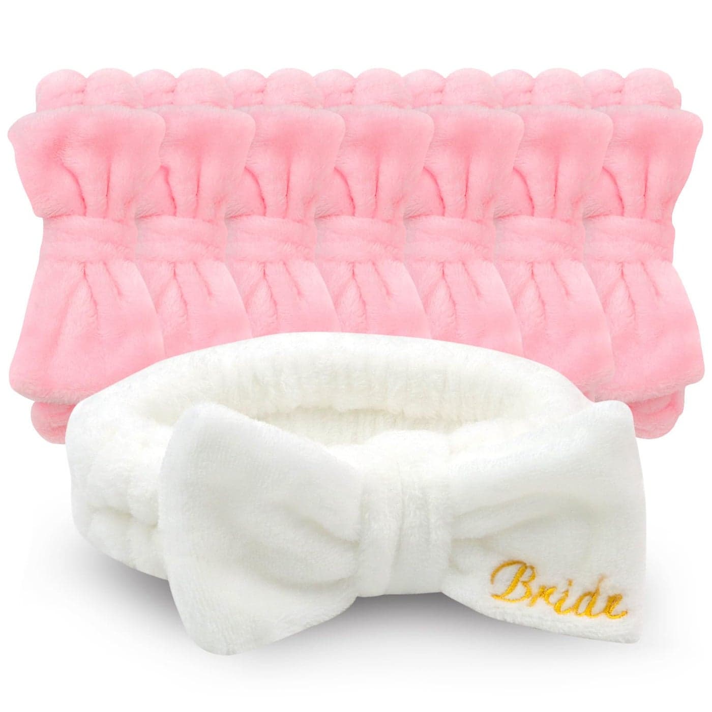 CIEHER Bachelorette Party Headbands 8 Pcs Spa Headbands for Bride Bridesmaids Face Wash Skincare Makeup and More