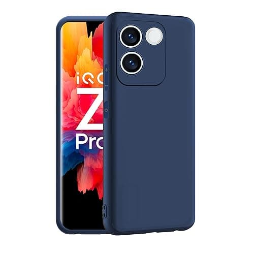 CEDO Back Cover for iQOO Z7 Pro (5G) / Vivo T2 Pro (5G) | Camera Bump Protection & Inner Velvet Fabric Lining | Ultra Slim Matte Soft Rubberised Case Cover (Blue)