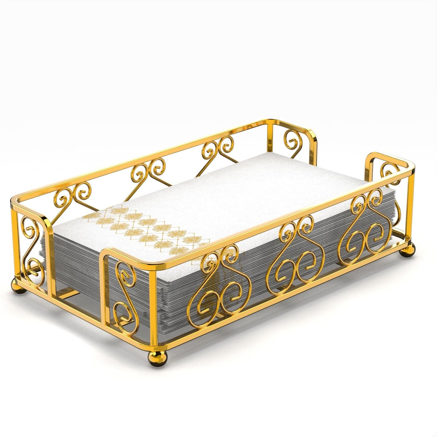 LEVIMETREE Gold Guest Towels Holder for Bathroom - Bathroom Napkin Holder for Paper Hand Towels, Disposable Hand Towels Holder for Bathroom, Paper Napkins Tray, Napkin Holders for Paper Napkins