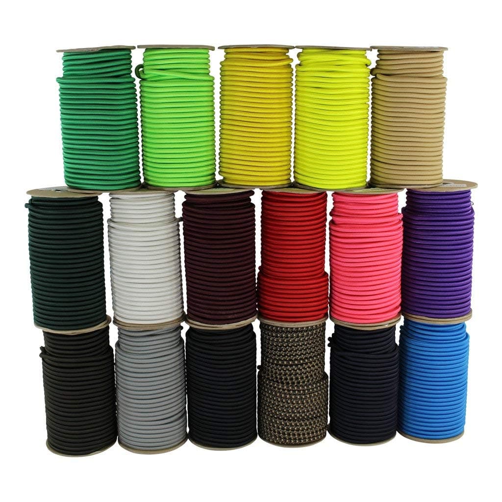 SGT KNOTS Marine Grade Bungee Cord 100 Elastic Cord Dacron Polyester Bungee Shock Cord for DIY Tie Downs Commercial Uses 18 x 25ft Brown