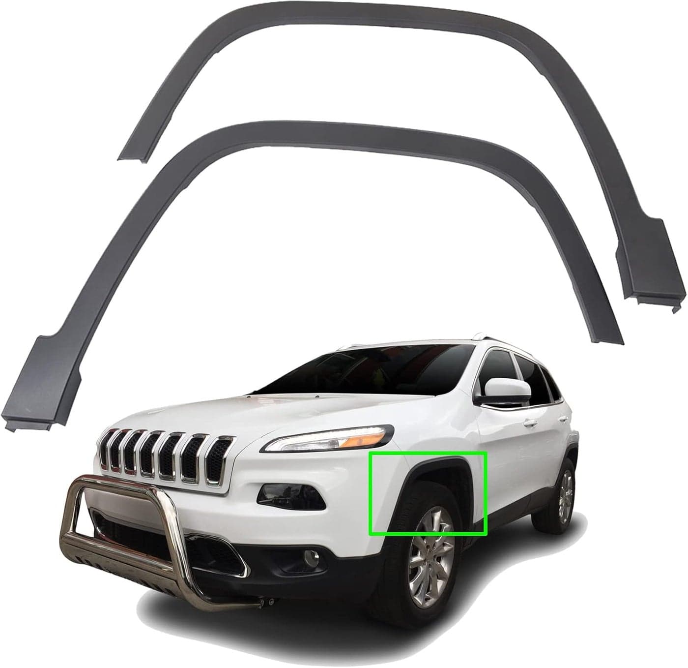 munirater 2PCS Fender Flares Textured Black Front Left and Right Replacement for 2014-2018 Jeep Cherokee