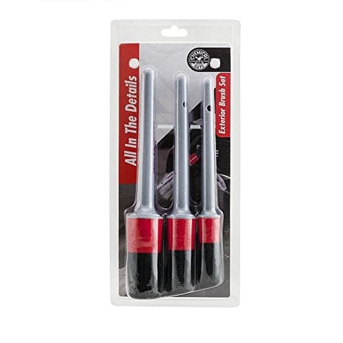 Chemical Guys All in the Details Exterior Detailing Brushes 3Piece Soft ScratchFree Brushes for Wheels Bumpers Grilles Badging Tight Exterior Gaps on Cars Trucks SUVs More