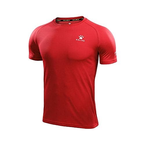 KELME Men's Running Quick Drying Short Sleeve T-Shirt (Red, Small)