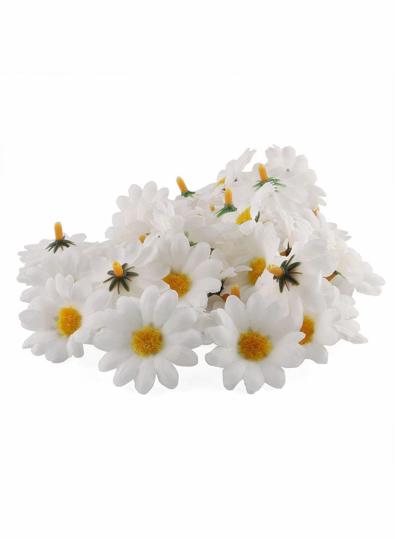 100 Pcs White Silk Gerbera Daisy Flower Heads - Perfect for Weddings, Parties, Home Decor u0026 DIY Crafts