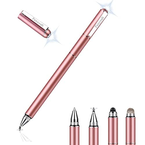 Penyeah Diamond Stylus Pen for iPad, Multi-Tips Capacitive Stylist Pens for Touch Screens, Universal for Apple iPhone/Ipad/Android/Microsoft/Surface Laptop Tablet - Rose Gold