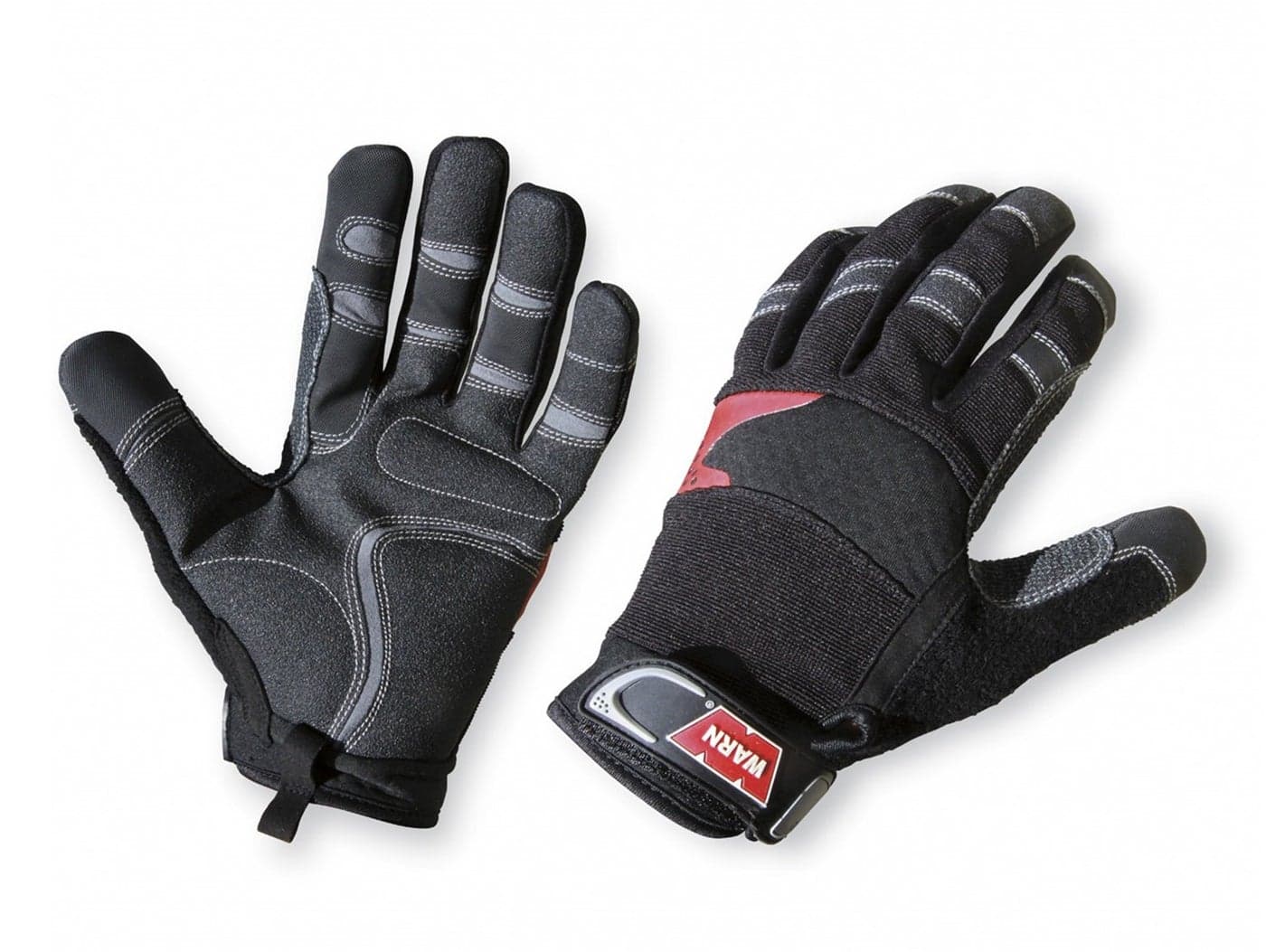 WARN 88895 Hand Protection Synthetic Leather Winch Gloves with Kevlar Reinforcement XLarge Black 1 Pair