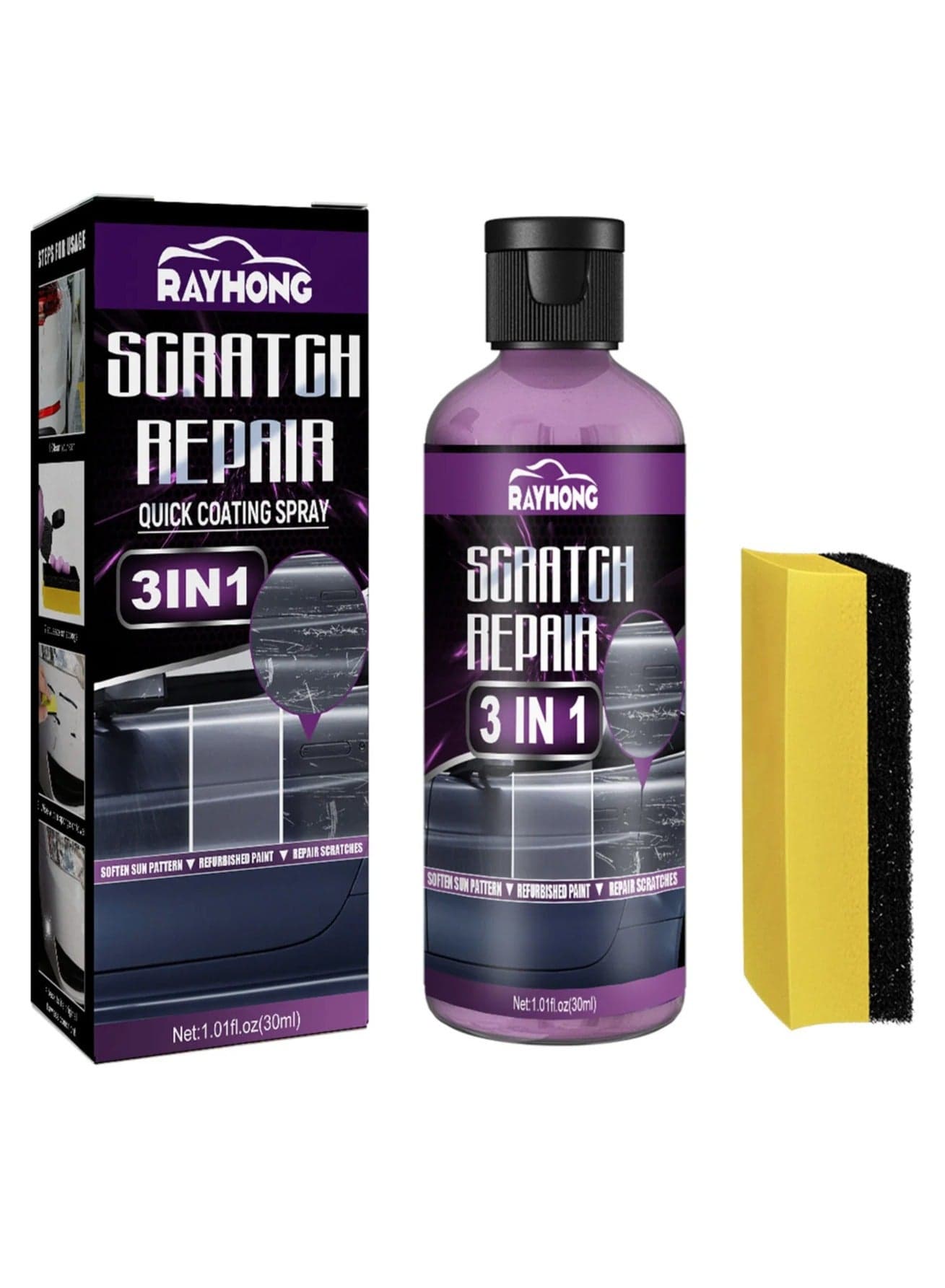 High Protection 3-in-1 Spray, 100 ml Nano Spray Car Ceramic Sealing, Car Nano Coating Spray, Car Paint Exterior Restorer Car Polish, Car Nano Scratch Spray