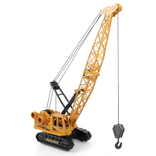 Diecast Crane Truck Toy for Boys Ages 312 Metal Construction Toy Truck with Manual Lifting Arm Heavy Duty Toy Crane Vehicles for Kids Christmas Birthday Gift for Toddlers and Children