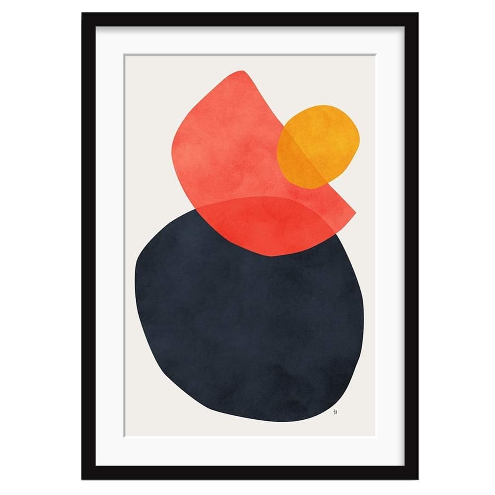 COLOSSAL ART HOUSE Abstract Geometric Modern Art Poster Frame for Home Office Wall Decoration Portrait Wall Display Black 12x16 Inch Frame with Art Print