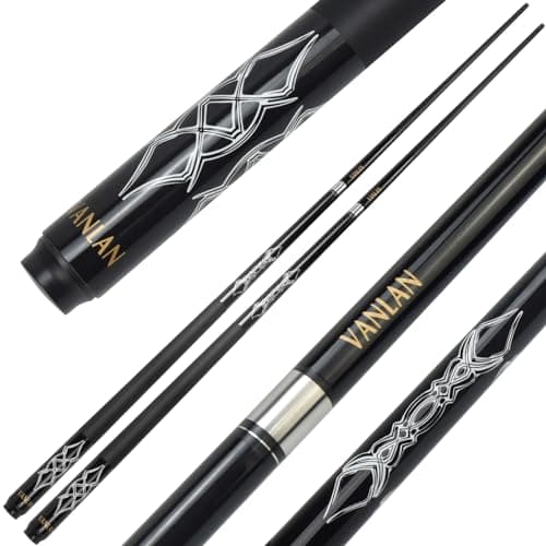 VANLAN 58-Inch Carbon Durable Professional Billiard Cues Small Head Pool Cues Billiard Stick Snooker Rod Supplies Accessory,Billiards Supplies (Black)