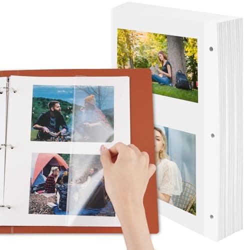 BEAUTIFABLE 120 PCS Photo Album Self for PAGES, Photo Album for 3 for RING Binder Double Sided Photo Album Refill for PAGES Photo Mounting Sheets Fits 8x10-8.5 x 11 Photos