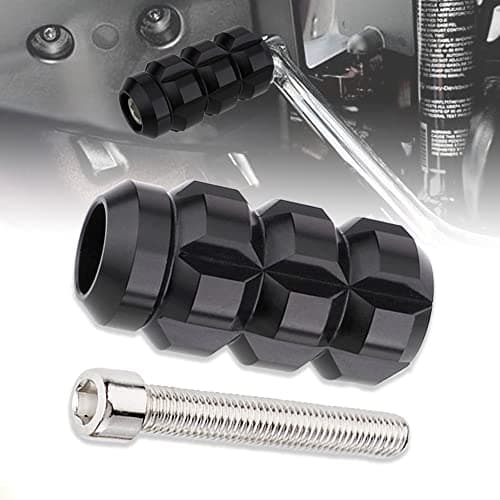 TSUNG Motorcycle Shifter Peg Compatible with Harley Davidson, Black Chrome CNC Billet Foot Pegs for Sportster Touring Softail Street Glide Road Dyna (B-Black 1PCS)