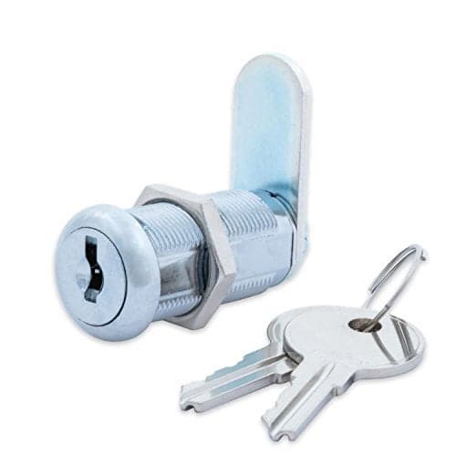 FJM Security Products 9100A-KD Disc Tumbler Cam Lock with 1-3/8" Cylinder and Chrome Finish, Keyed Different