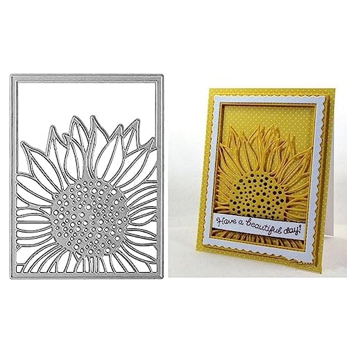 Lapoo Metal Cutting Die for Scrapbooking 3D Backgrounds Frame New Cutting Dies DIY Album Card Making Decor Paper Craft Metal Die Cuts Party Wedding Decorations Sunflower A 38 x 5 in