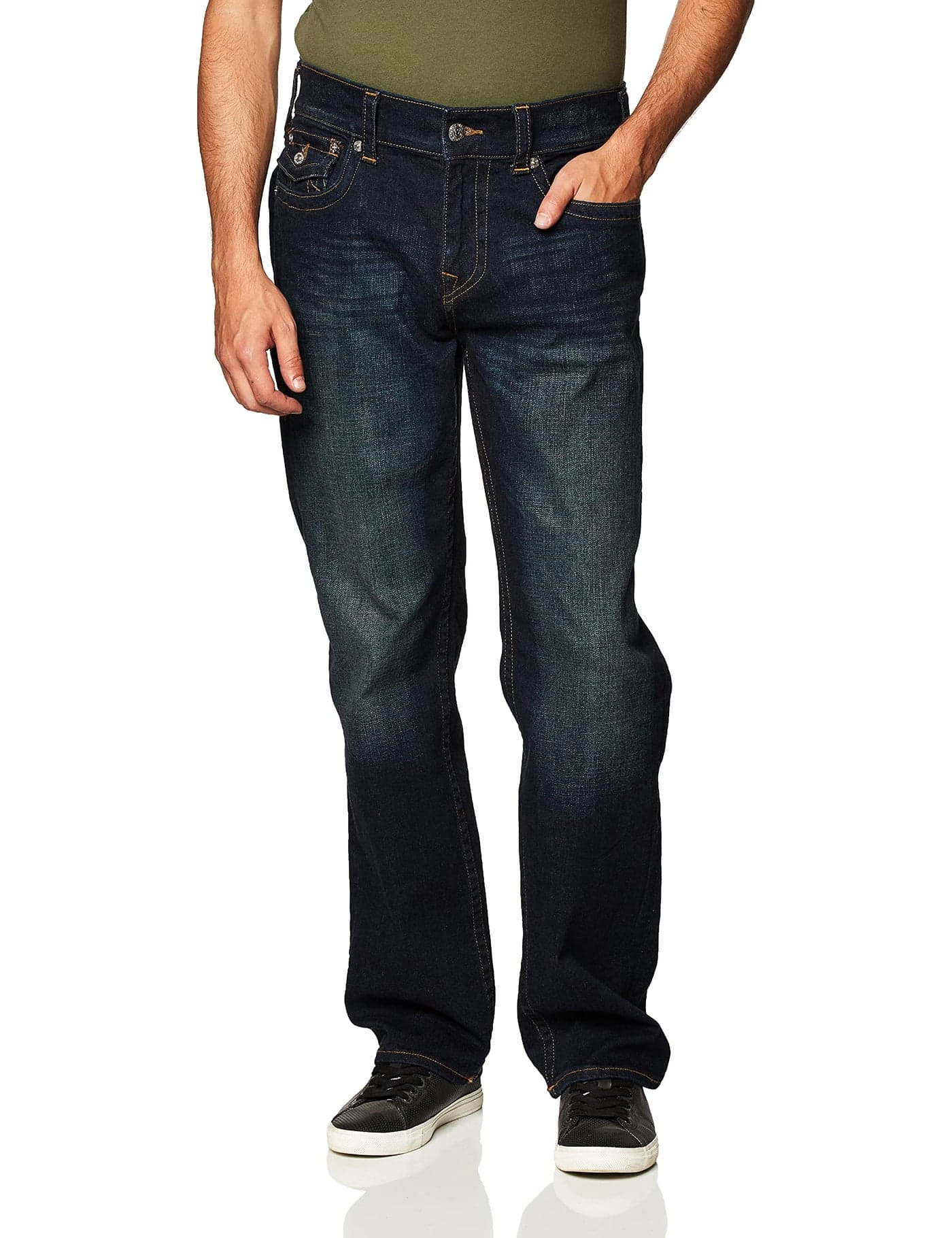 True Religion Men's Ricky Straight Leg Jean with Back Flap Pockets, GGJD Last Call, 31