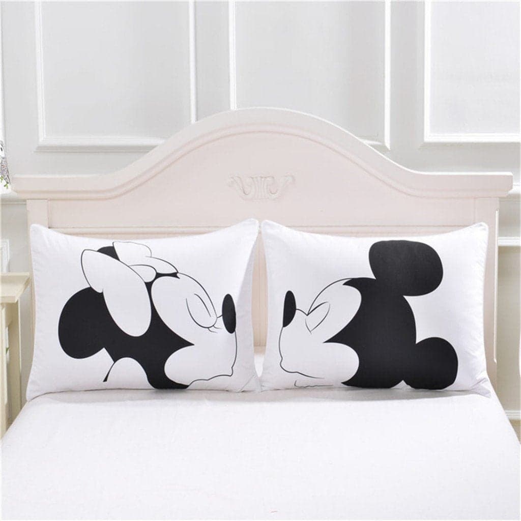 Haru Homie Microfiber Couples Mickey Mouse MrMrs Pillowcases Set of 2 Gifts for Girlfriend Boyfriend Wife Husband Valentines Day Wedding 20x 30